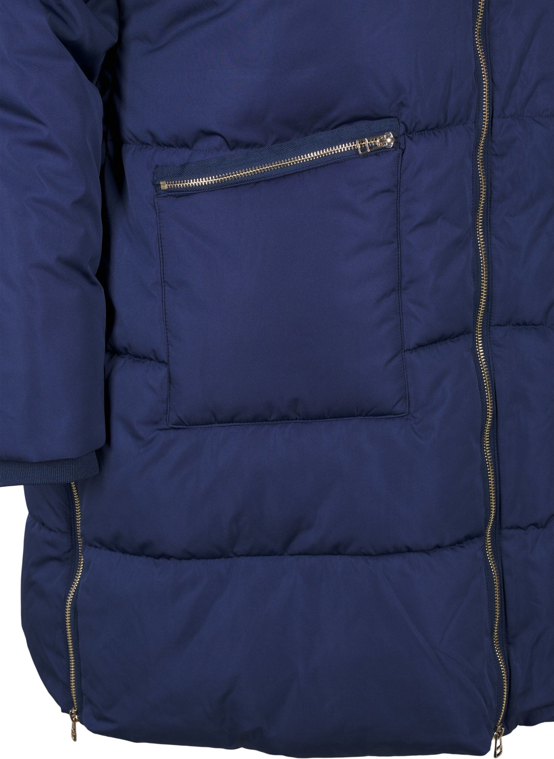 Zizzi Pufferjacke mit Kapuze, Blau, Packshot image number 3