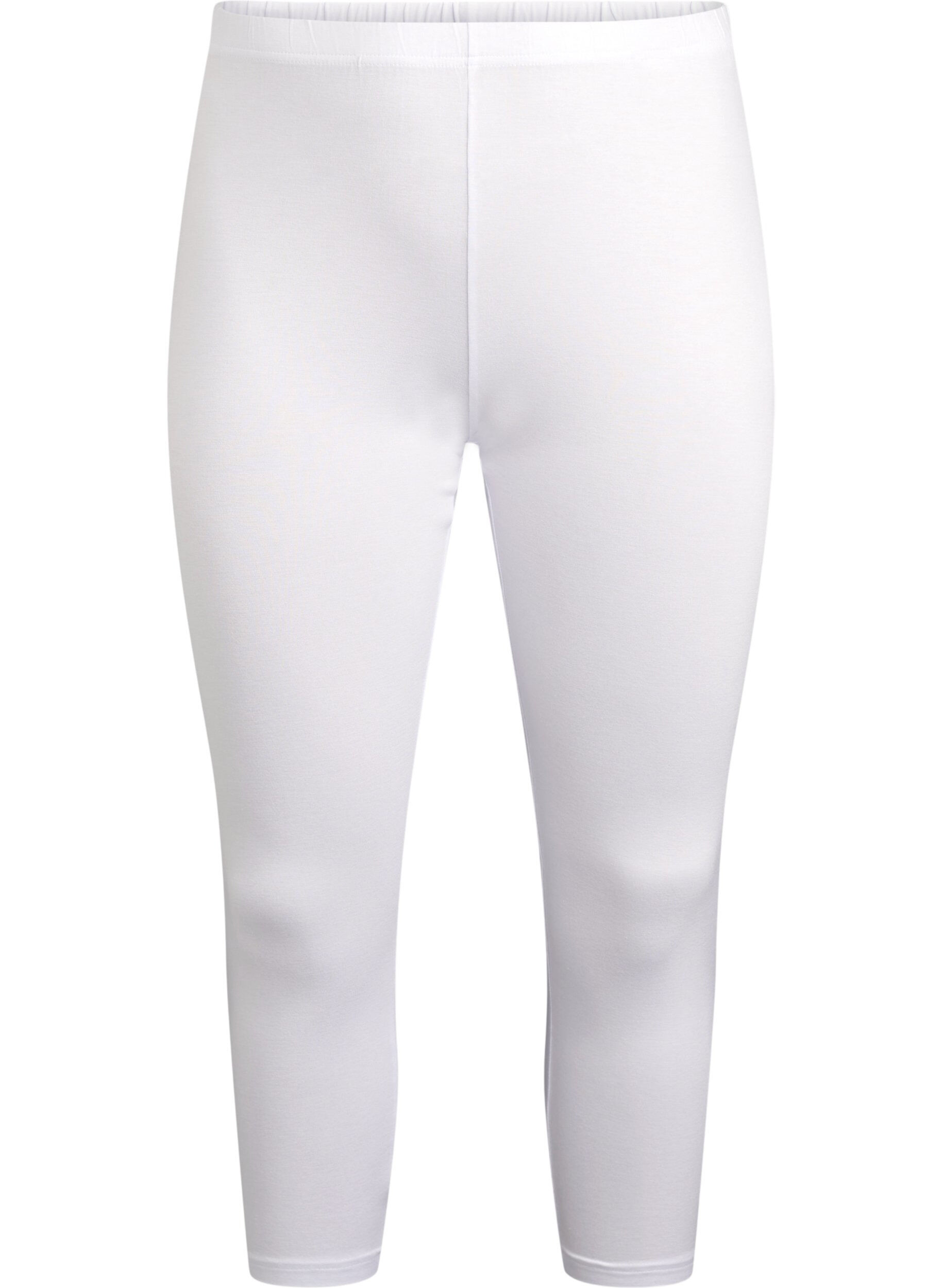 Zizzi Basic 3/4-Leggings aus Viskose, Wei&szlig;, Packshot image number 0