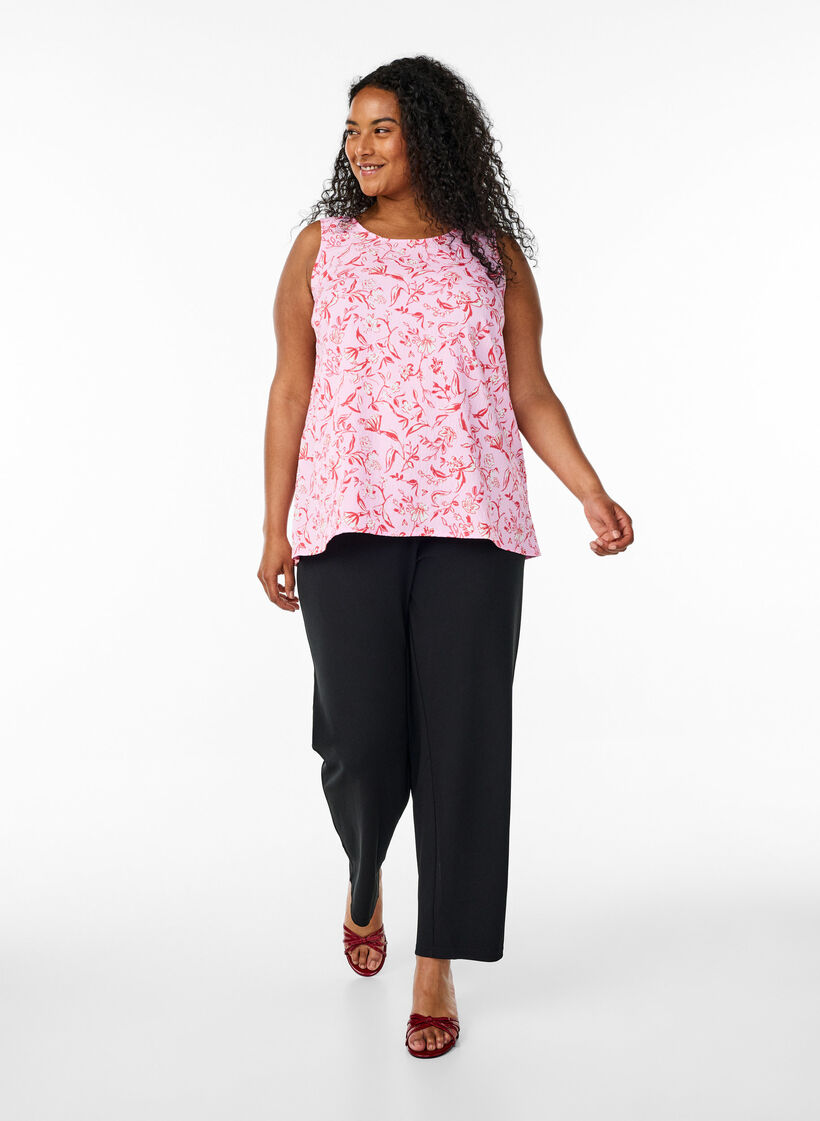 &Auml;rmelloses Top mit Struktur, Rot, Model image number 1