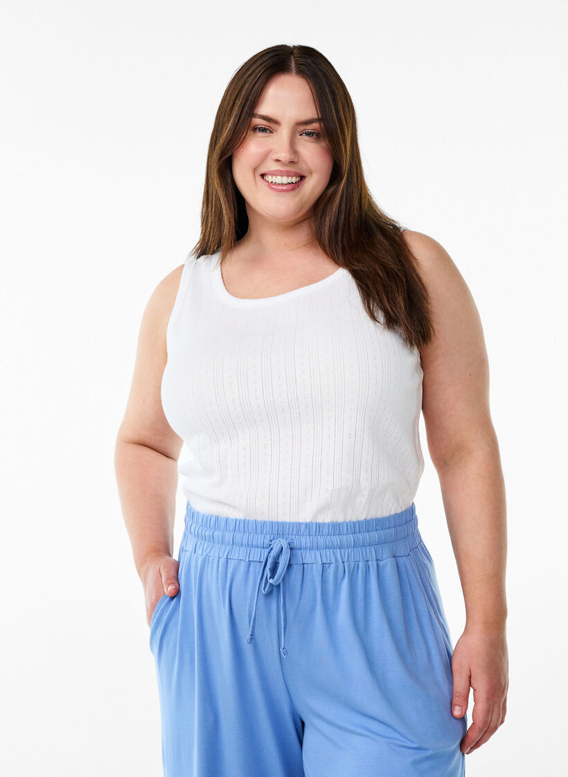 Nachthemd aus Bio-Baumwolle mit Strukturmuster, Wei&szlig;, Model image number 0