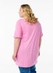 Einfarbiges Oversize T-Shirt mit V-Ausschnitt, Pink, Model image number 2