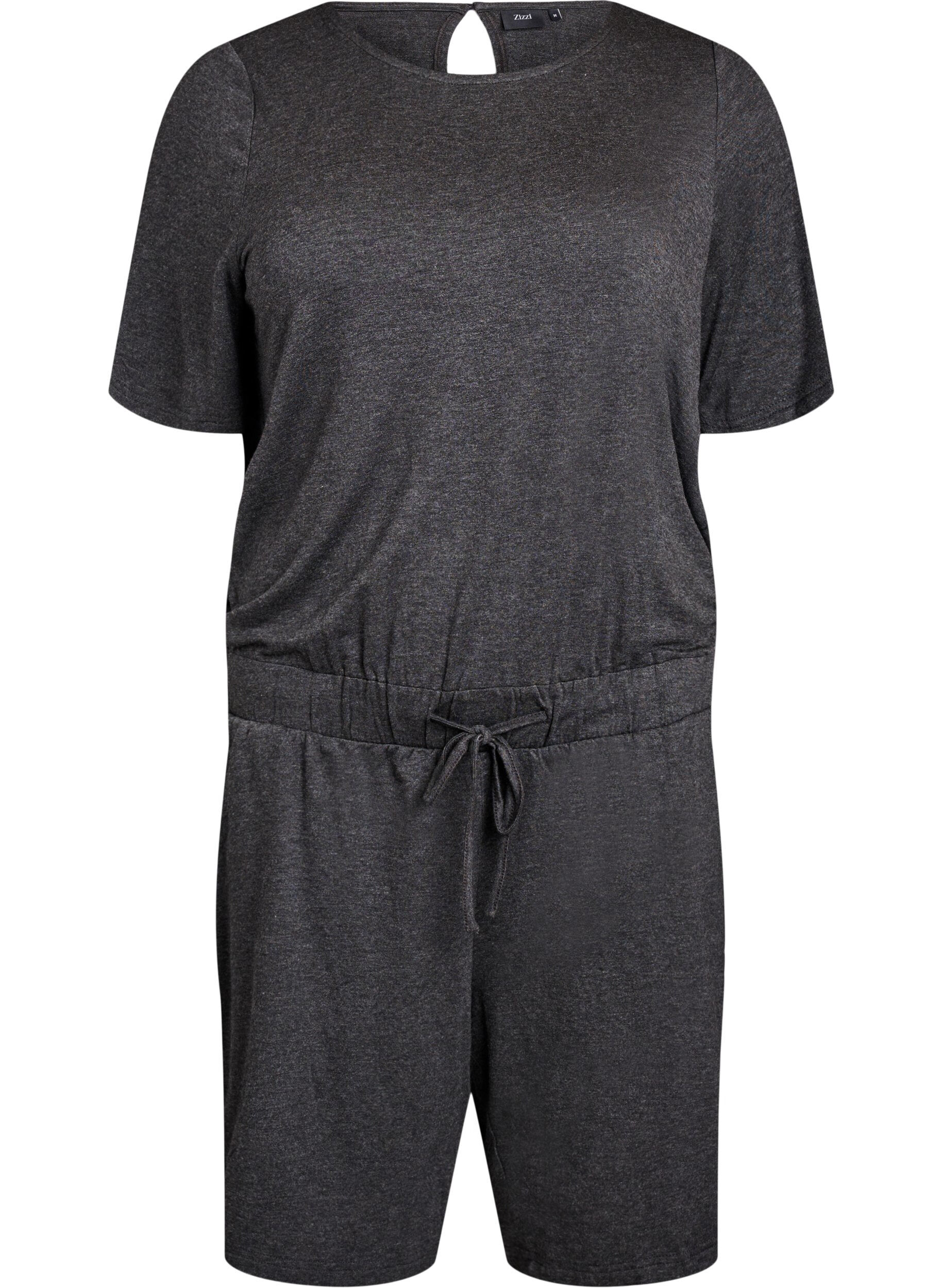 Zizzi Jumpsuit mit kurzen Beinen, Grau, Packshot image number 0