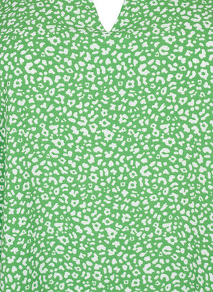 Kurzärmelige Bluse mit Druck (GRS), Green Ditsy, Packshot image number 2
