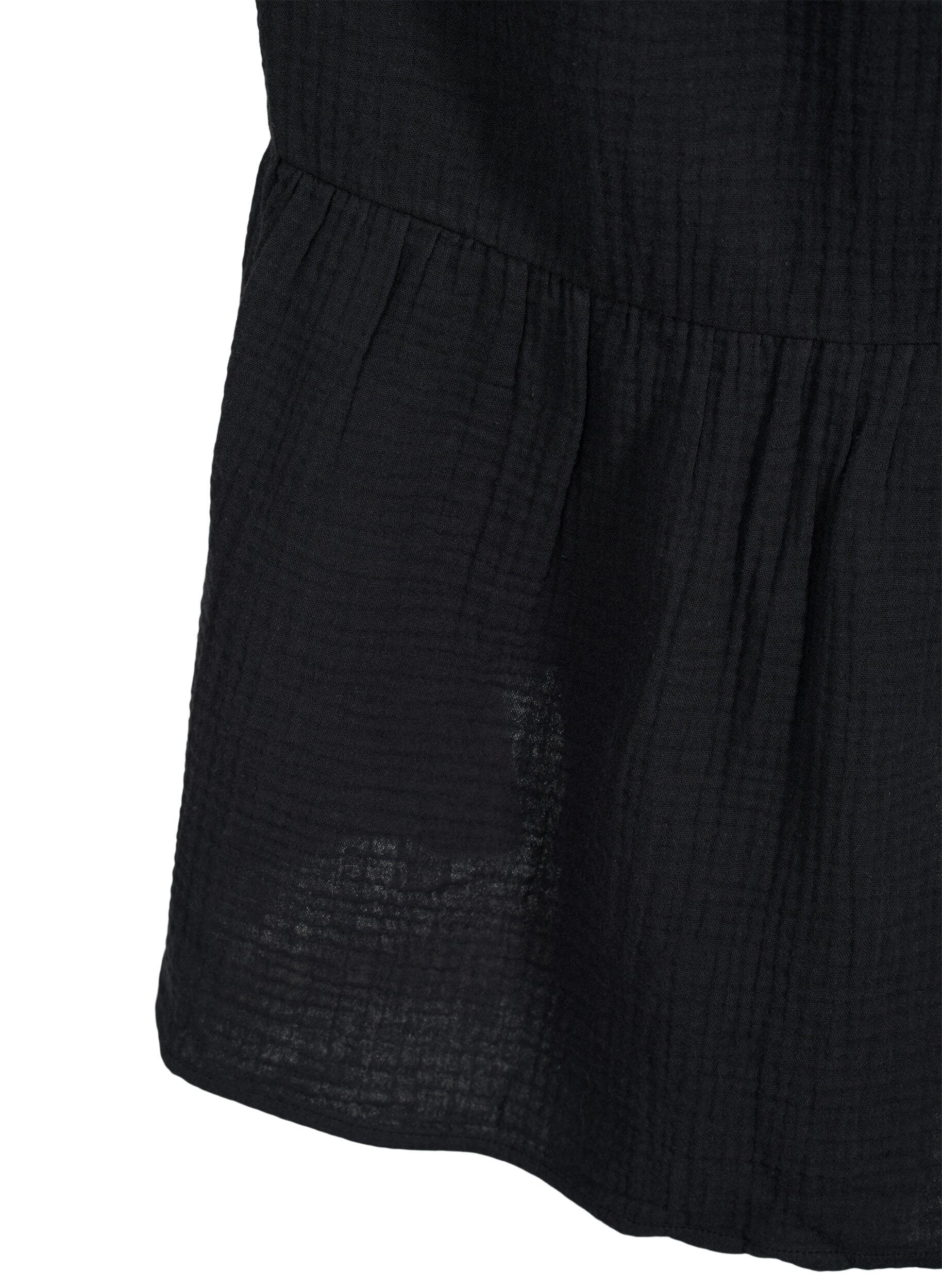 Zizzi Langes Strandkleid aus Baumwolle, Black, Packshot image number 3