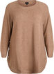Lange Strickbluse mit Kugelkn&ouml;pfen, Braun, Packshot image number 0