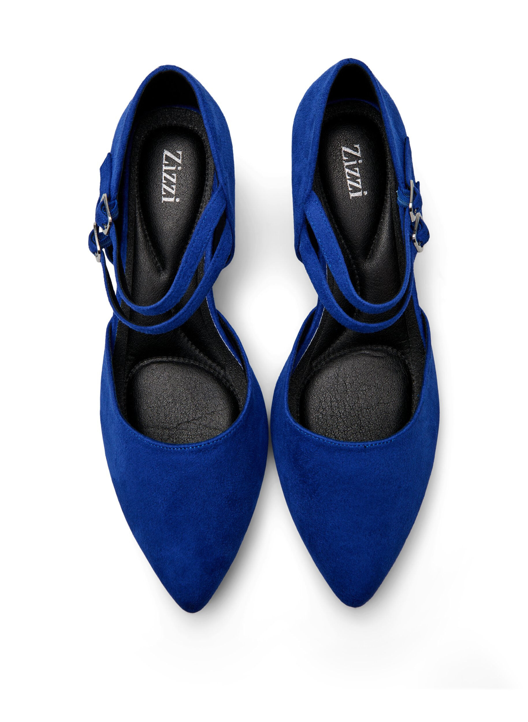 Zizzi Pumps mit doppelten Riemen, Blau, Packshot image number 2