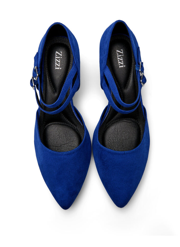 Pumps mit doppelten Riemen, Blau, Packshot image number 2