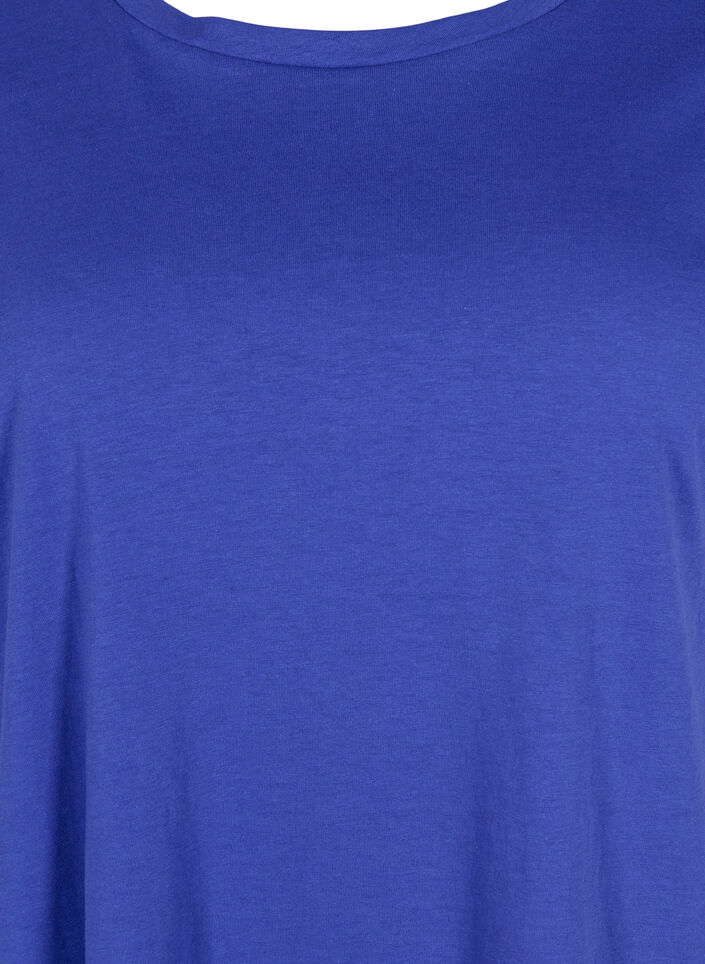Kurz&auml;rmeliges T-Shirt aus einer Baumwollmischung, Blau, Packshot image number 2