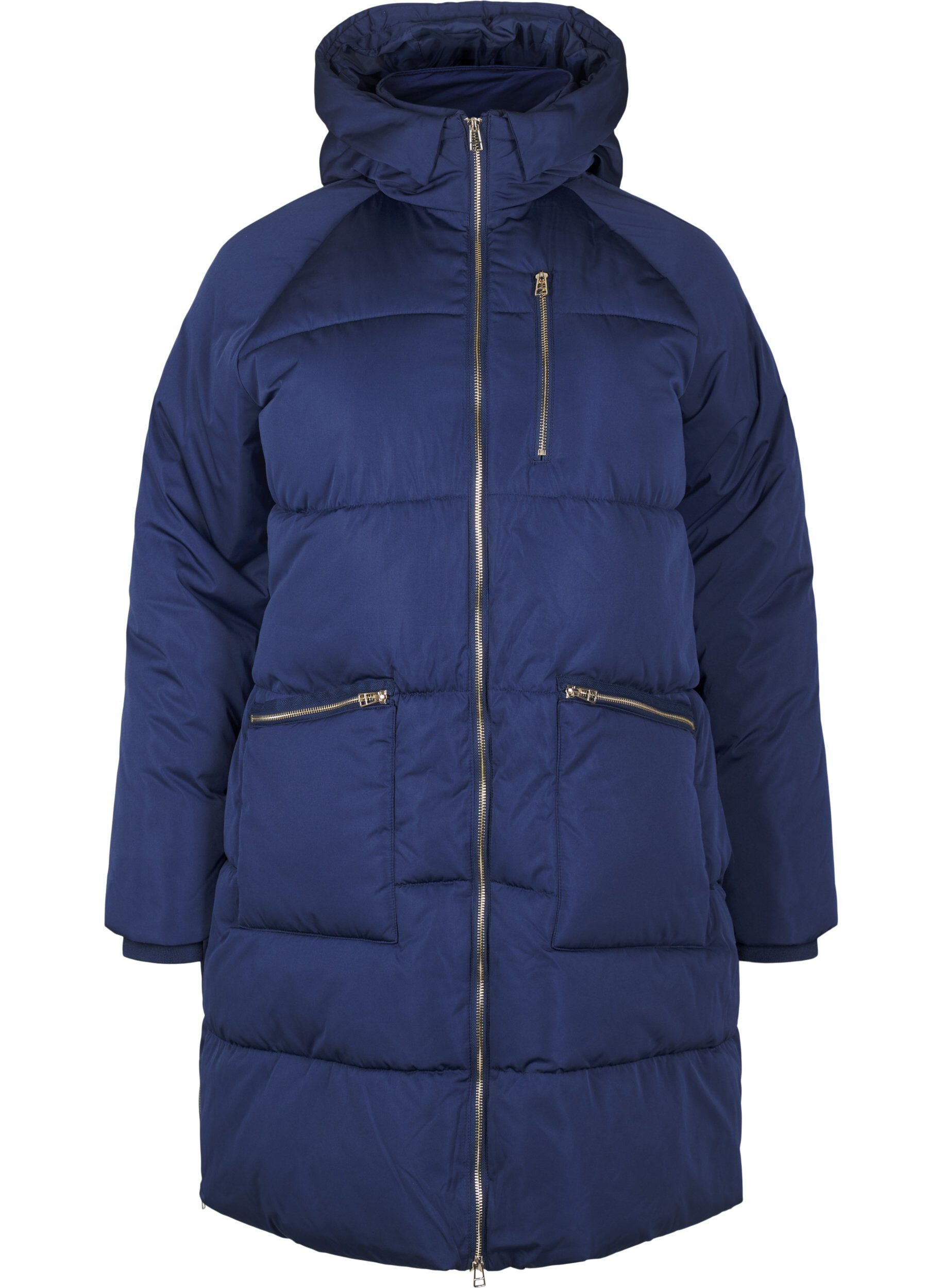 Zizzi Pufferjacke mit Kapuze, Blau, Packshot image number 0