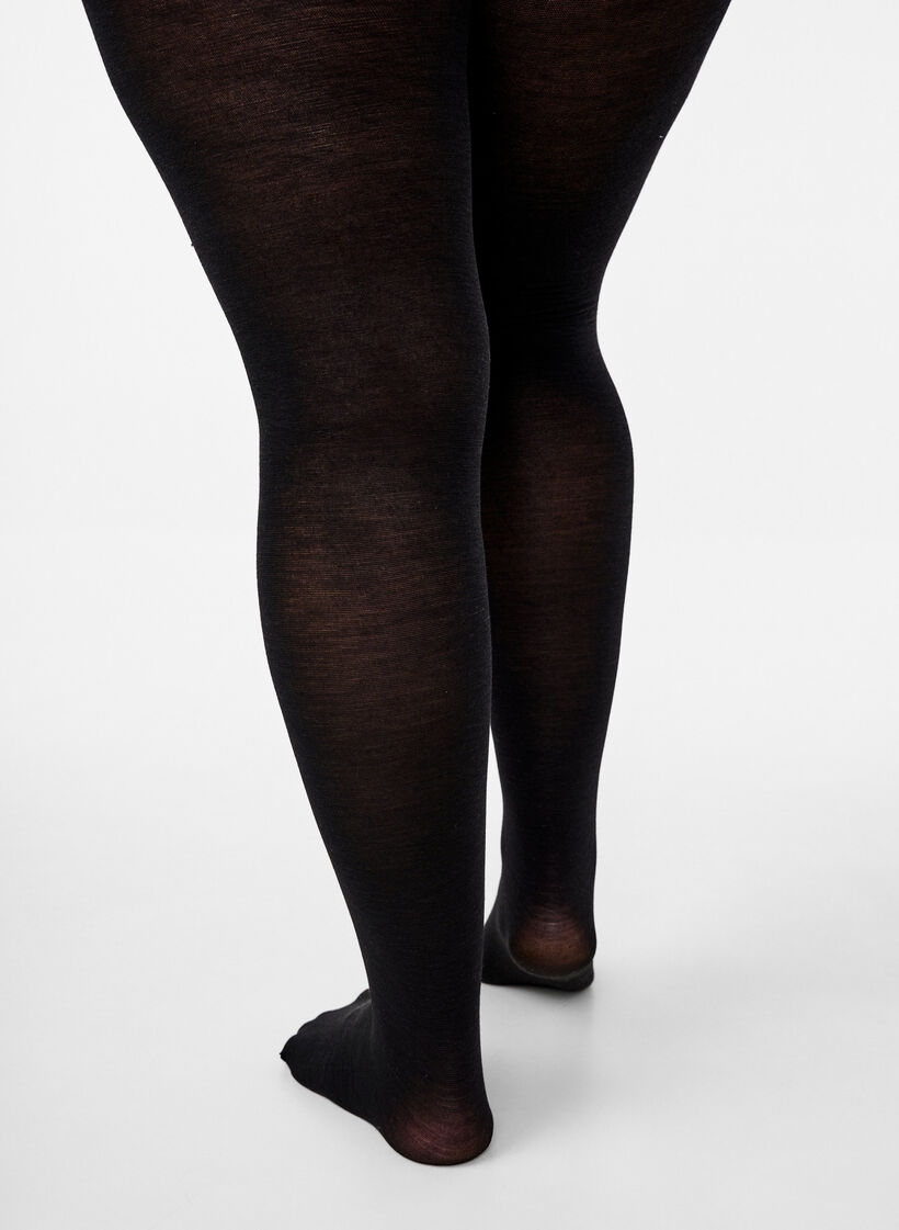 Wollstrumpfhose, Schwarz, Model