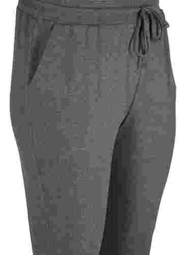 Melierte Hose mit Tunnelzug und Taschen, Black Melange, Packshot image number 2