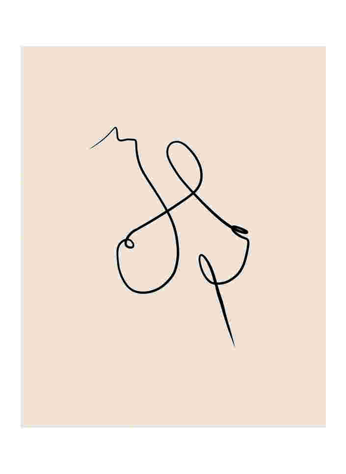 Poster mit Frauensilhouette, Poster 2 Breasts, Packshot image number 0