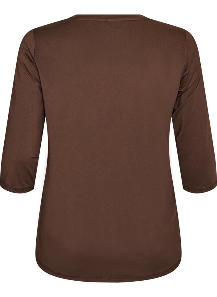 Trainingsshirt mit 3/4-&Auml;rmeln, Braun, Packshot image number 1