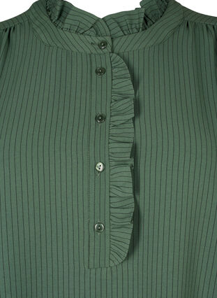 Gestreiftes Kleid mit Rüschendetails, Cilantro Stripe, Packshot image number 2