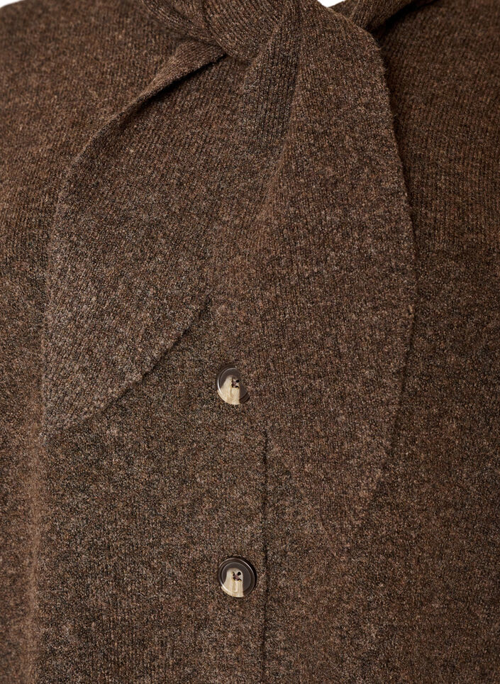 Strickjacke mit Schleifen und Kn&ouml;pfen, Braun, Packshot image number 2