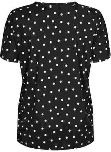FLASH - Bedrucktes T-Shirt mit V-Ausschnitt, Black Dot, Packshot image number 1