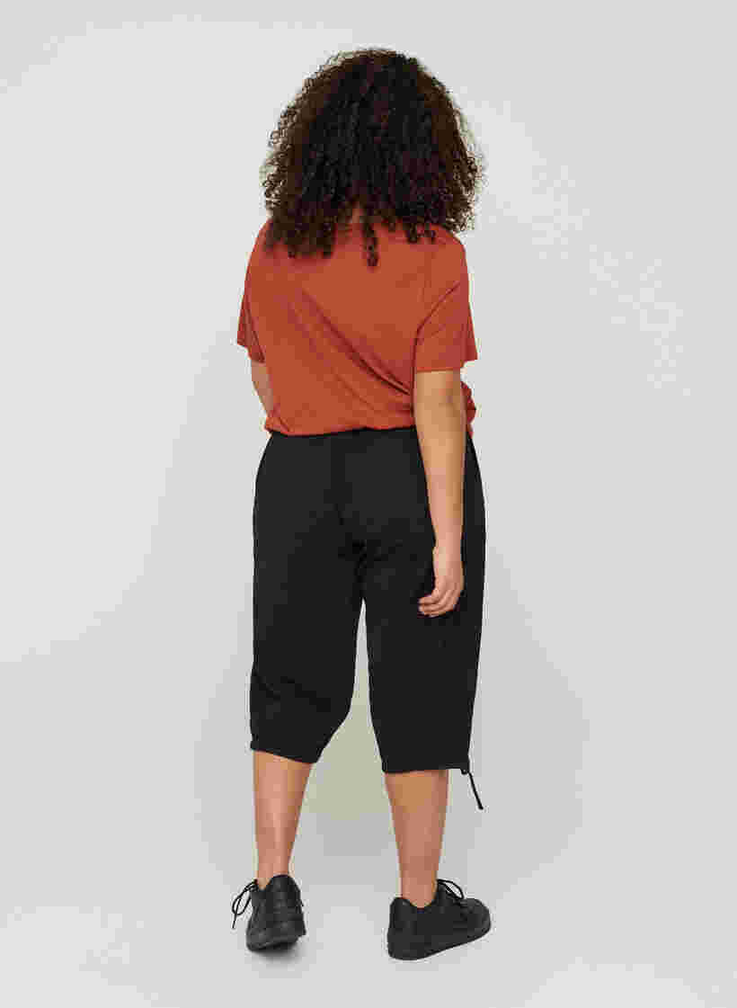 Lockere Caprihose aus Baumwolle, Black, Model image number 1