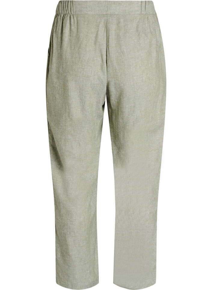 Lockere Hose aus Leinen und Viskose, Gr&uuml;n, Packshot image number 1