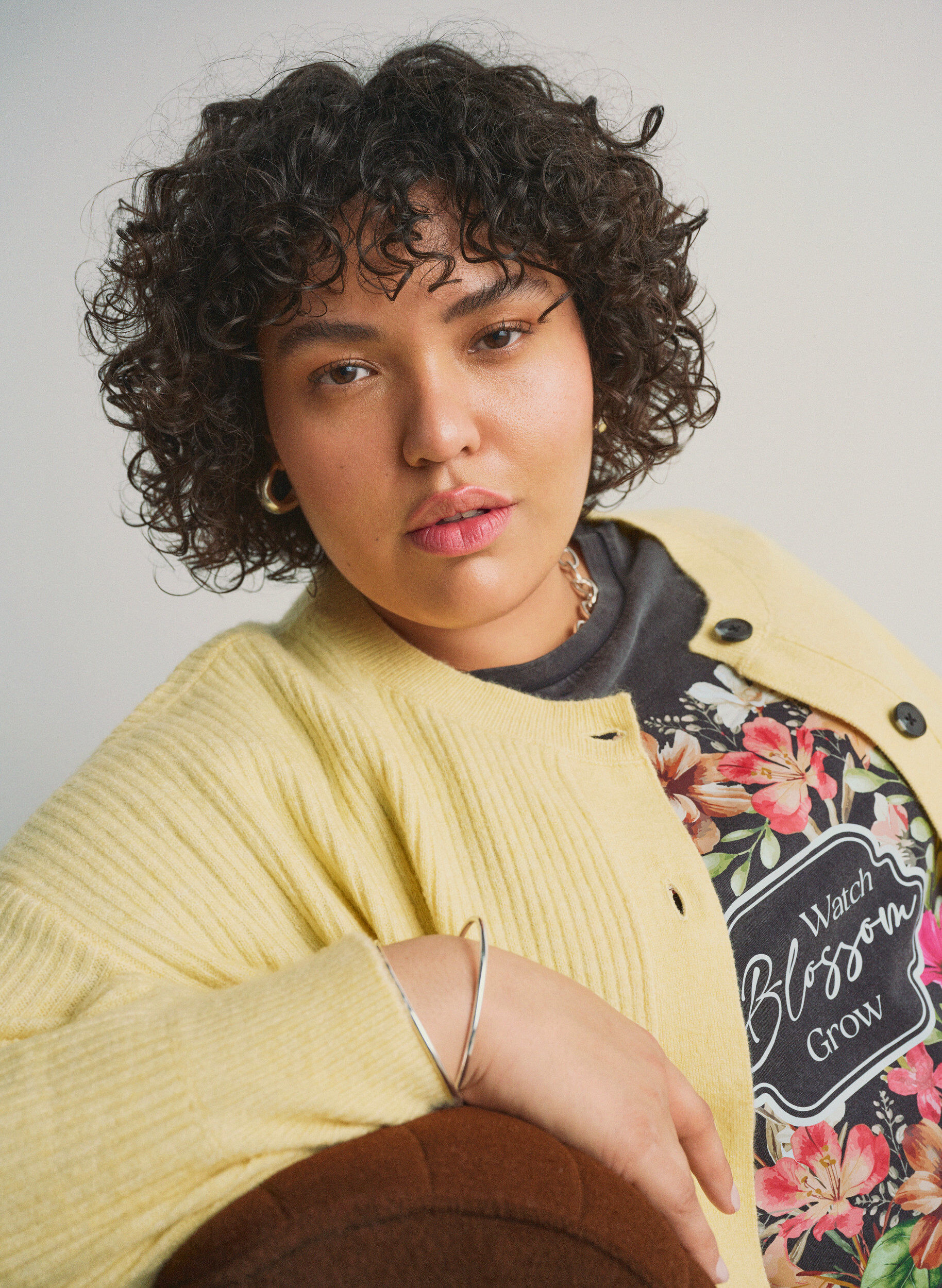 Zizzi T-Shirt aus Bio-Baumwolle mit Print, Grau, Image image number 0