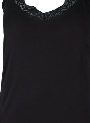 Nachthemd mit Spitze und dünnen Trägern, Black, Packshot image number 2