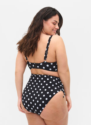 Gedruckte Bikini-Unterteile mit einer hohen Taille, Dotted Print, Model image number 1