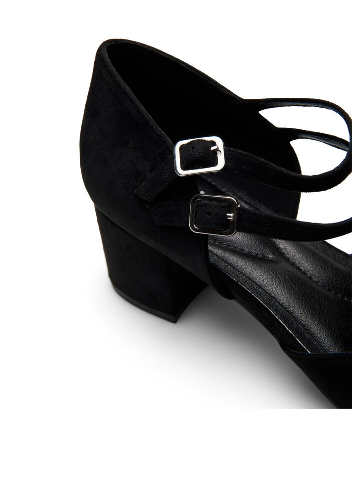 Pumps mit doppelten Riemen, Schwarz, Packshot image number 3