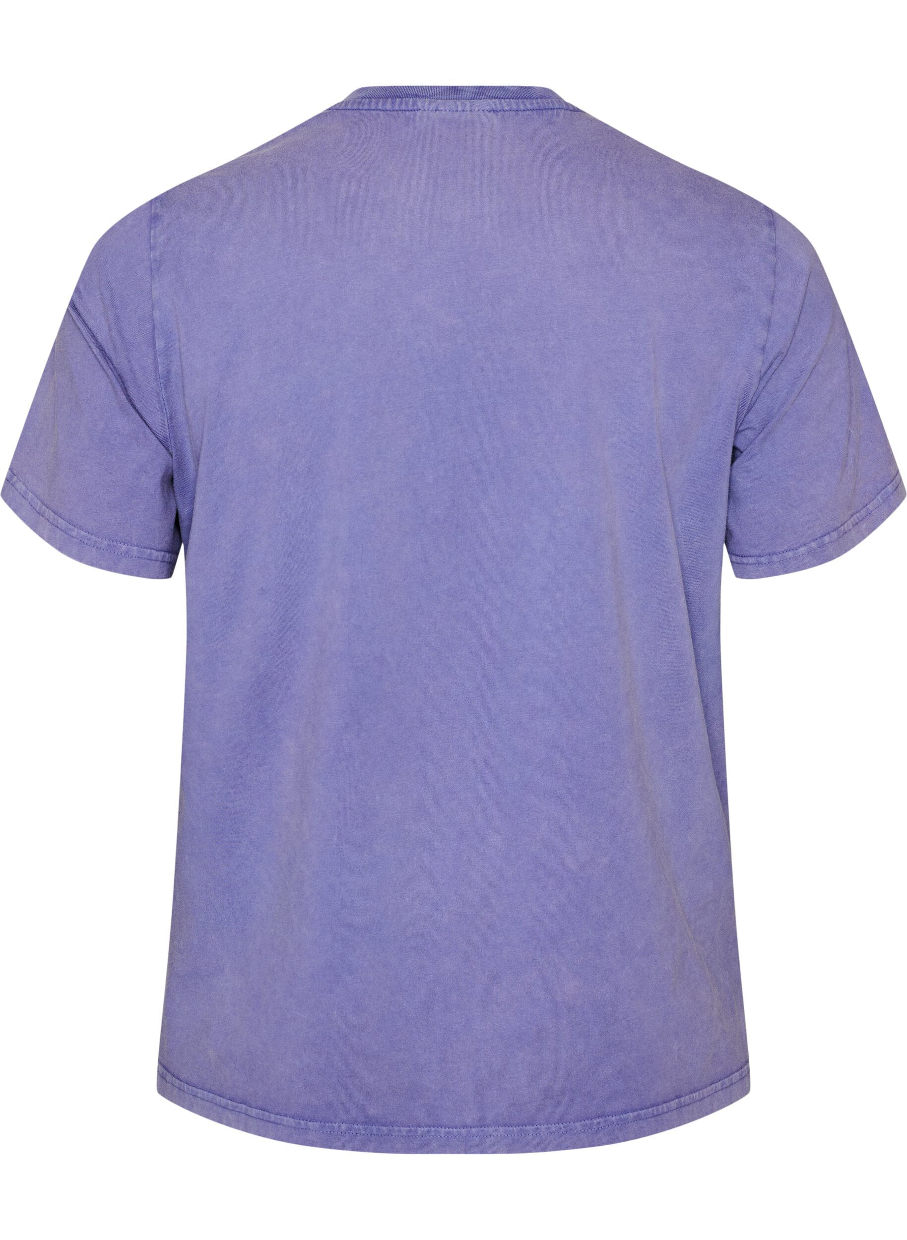 ZizziBaumwoll-T-Shirt mit Frontprint und gewaschener Optik, Lila, Packshot image number 1