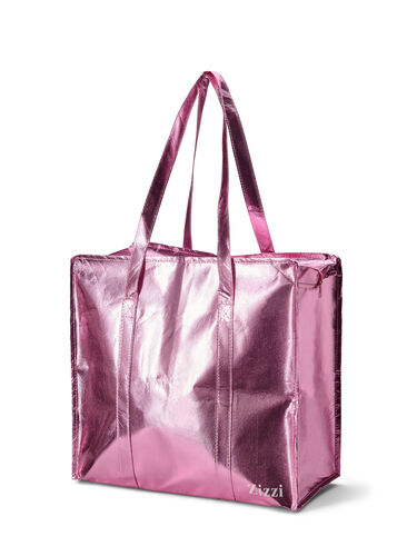 Einkaufstasche mit Reißverschluss, Pink , Packshot image number 1