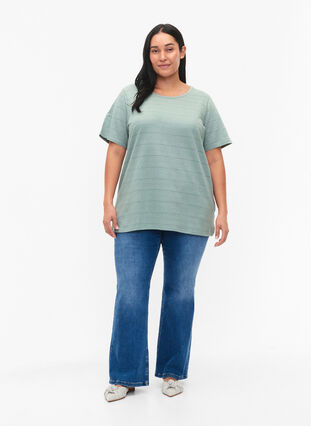Kurzärmeliges Baumwoll-T-Shirt, Chinois Green, Model image number 2
