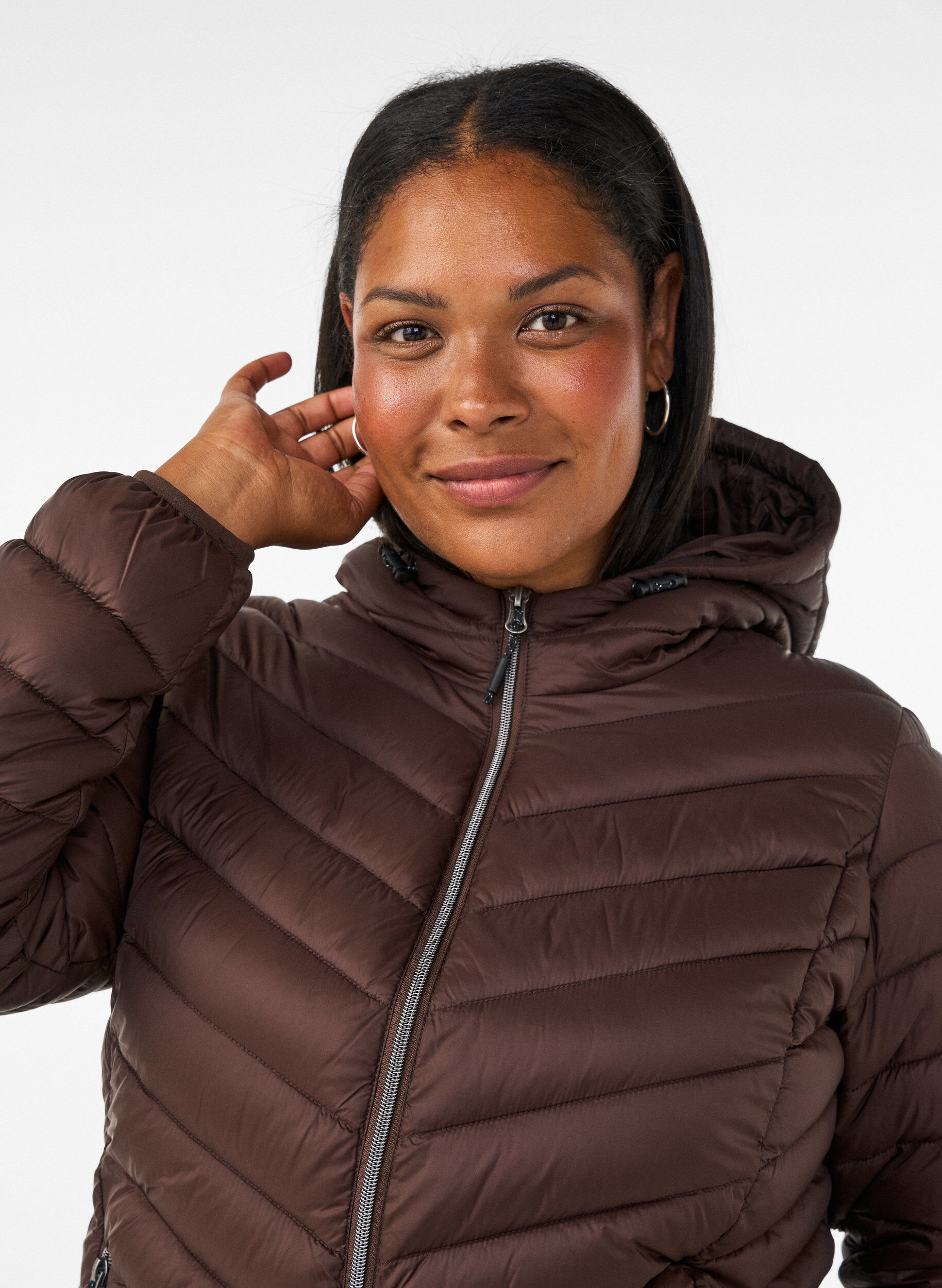 ZizziLeichte Kapuzenjacke, Braun, Model image number 3