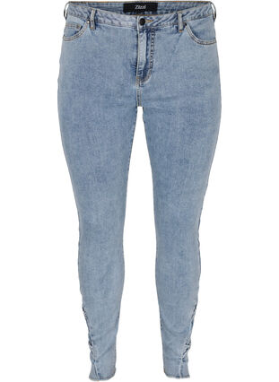 Cropped Amy Jeans mit Schleifen, Light blue, Packshot image number 0