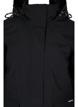 Winterjacke mit abnehmbarer Kapuze und Taschen, Black, Packshot image number 2