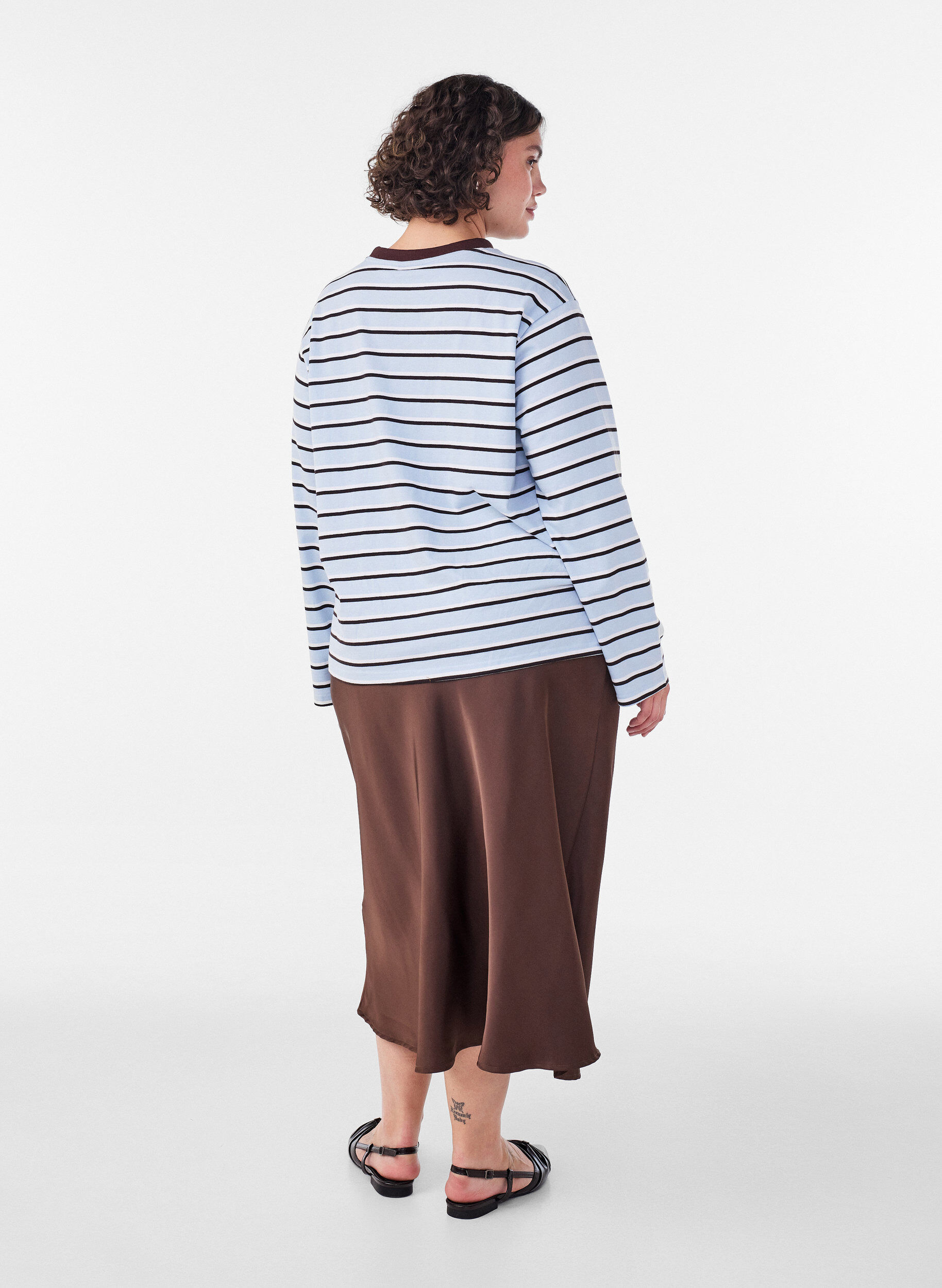 ZizziBasic T-Shirt mit langen &Auml;rmeln, Blau, Model image number 2