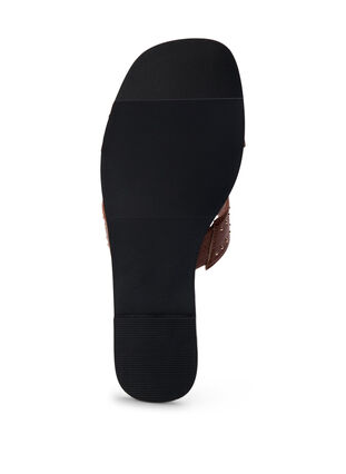 Flache Slip-on-Sandalen mit breiter Passform und Nieten, Friar Brown, Packshot image number 4