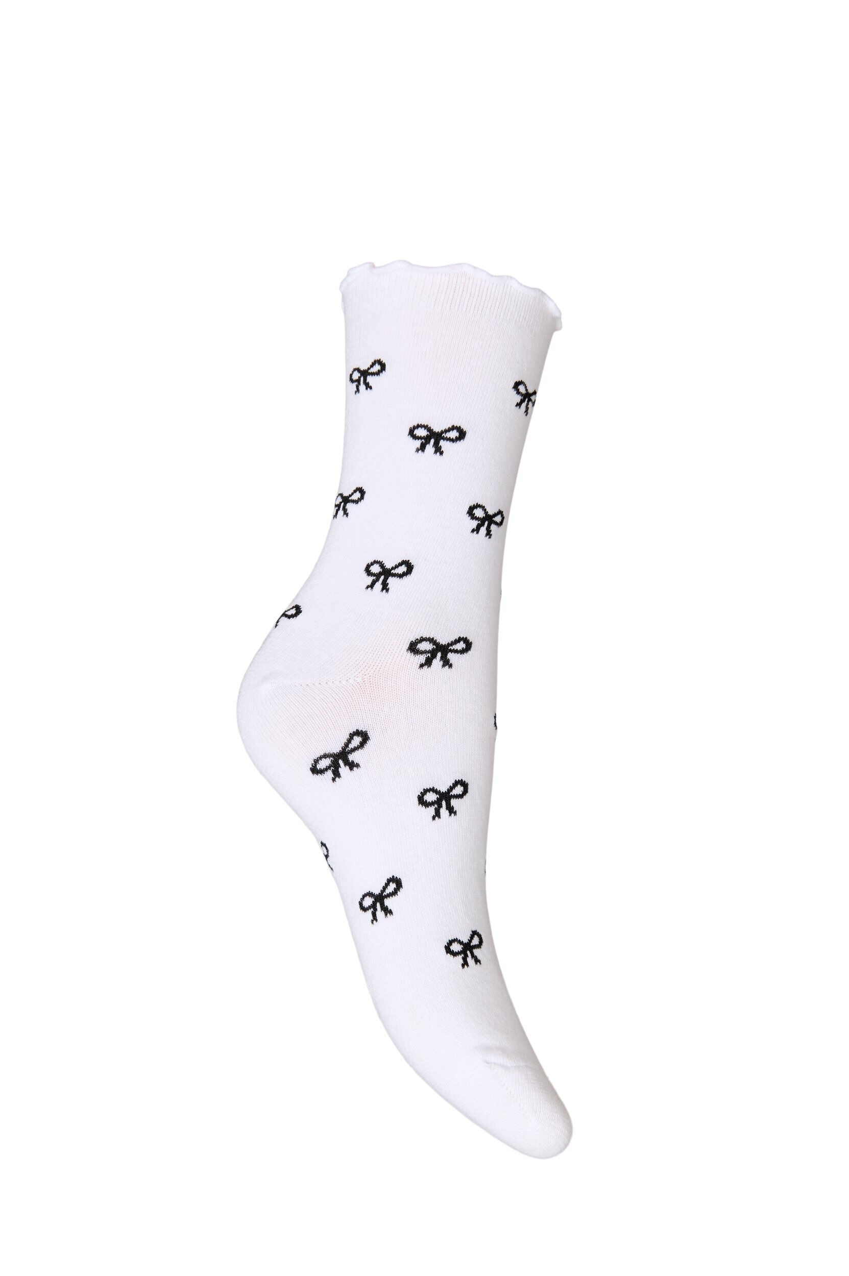 Zizzi Socken aus Baumwolle mit Mustern, Wei&szlig;, Packshot image number 1