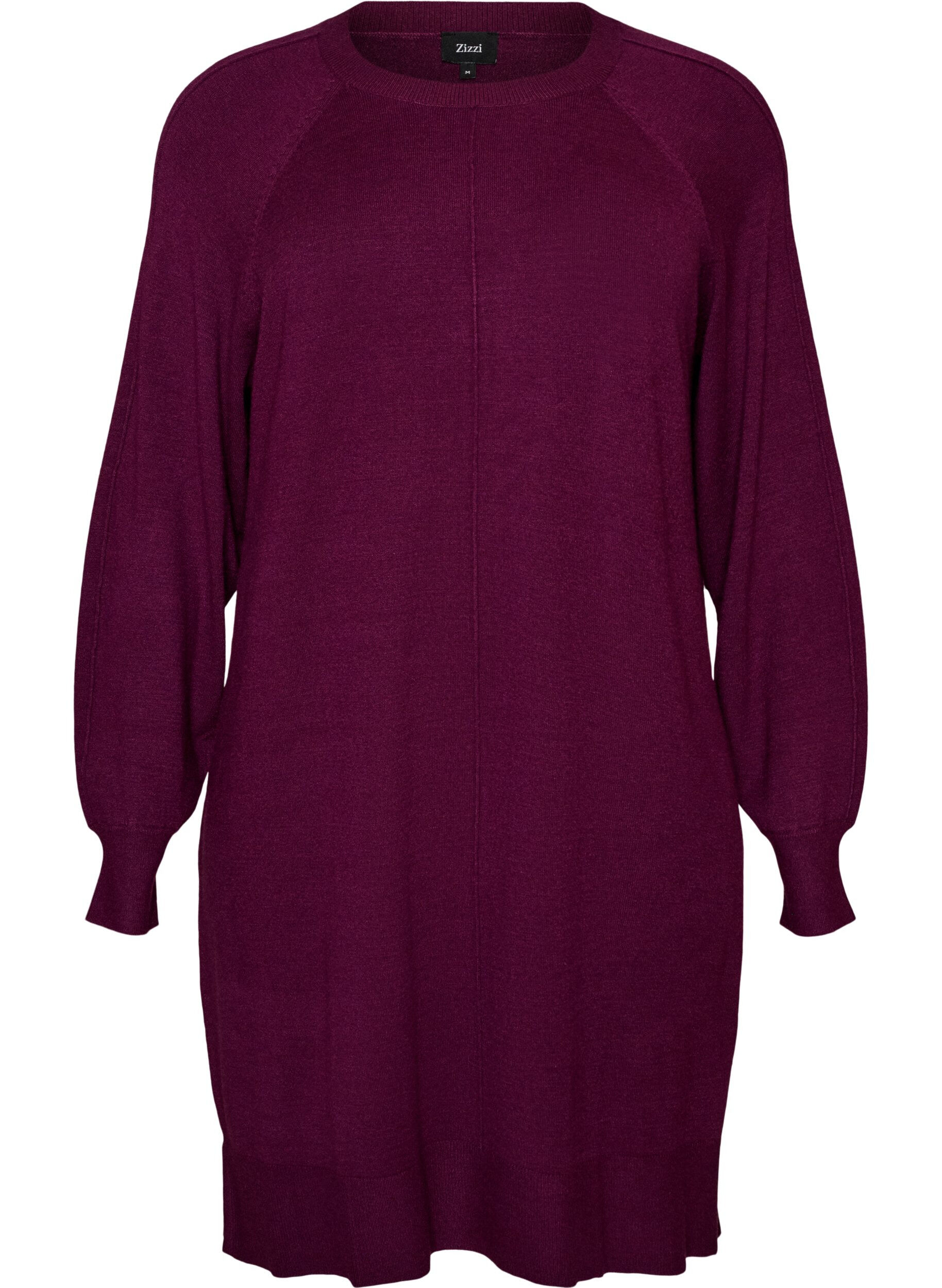 ZizziStrickkleid mit Raglan&auml;rmeln und Mittelnaht, Rot, Packshot image number 0