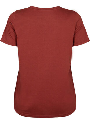 Kurzärmeliges T-Shirt mit V-Ausschnitt, Fired Brick, Packshot image number 1