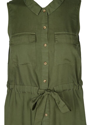 Ärmelloses Hemdkleid mit verstellbarer Taille, Kaki Green, Packshot image number 2