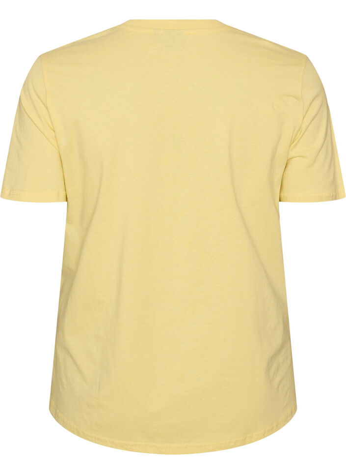 T-shirt aus Baumwolle mit Print, Gelb, Packshot image number 1