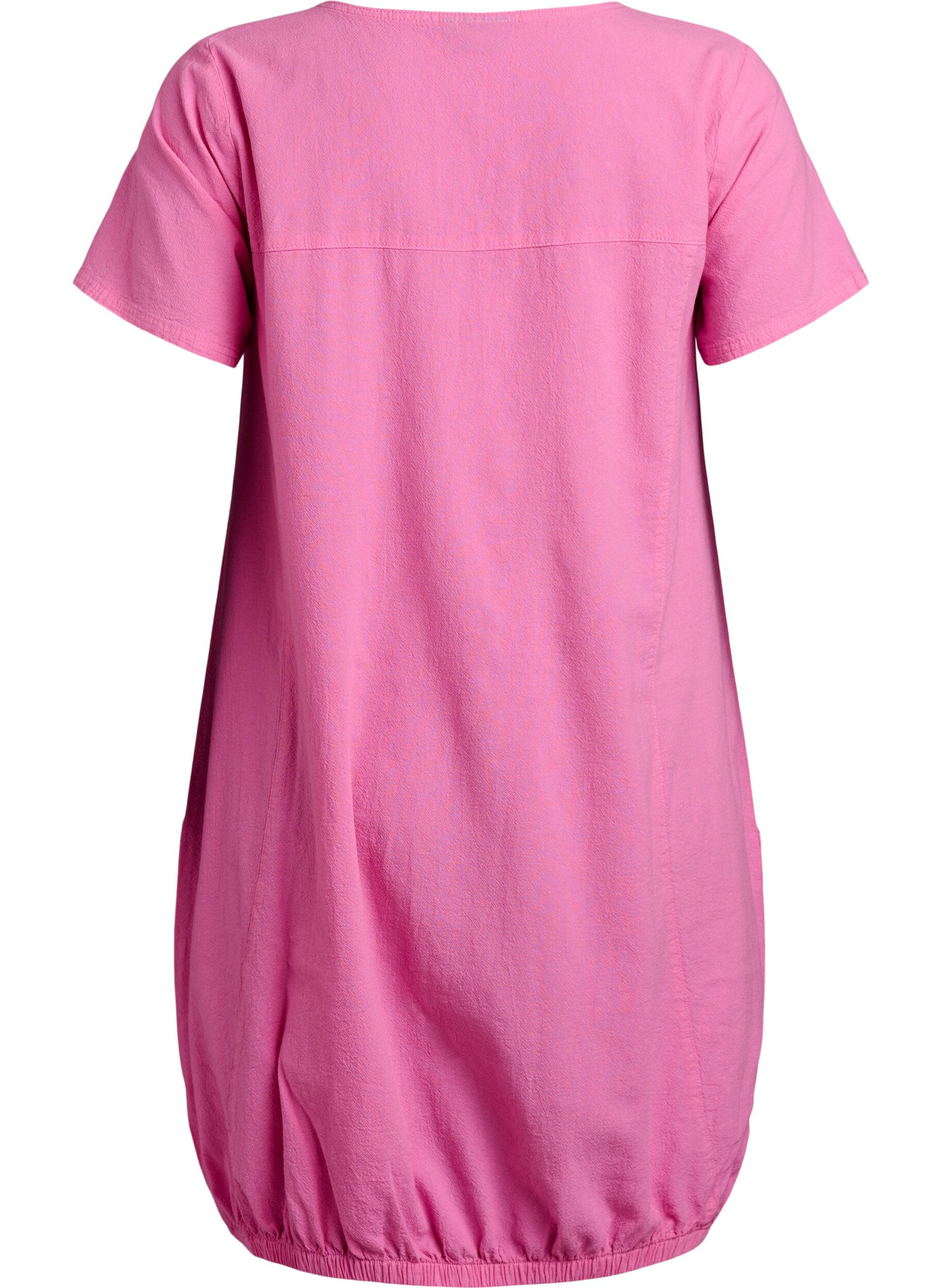 ZizziKurzarm Kleid aus Baumwolle, Pink, Packshot image number 1
