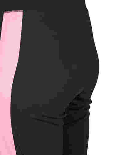 Skiunterhose mit Kontraststreifen, Black w. Sea Pink, Packshot image number 3