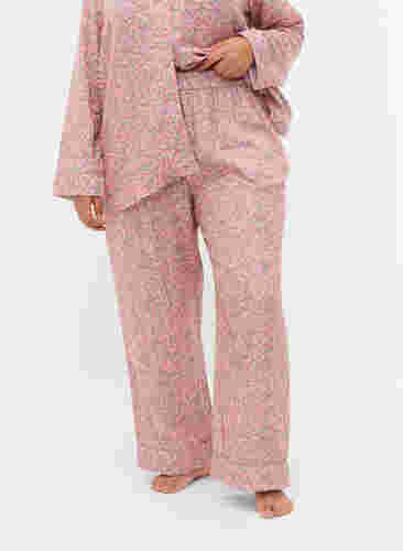 Pyjamahose aus Baumwolle mit Blumenmuster, Powder Pink, Model image number 1