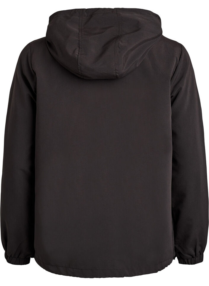 Leichte Jacke mit Kapuze und Rei&szlig;verschluss, Schwarz, Packshot image number 1
