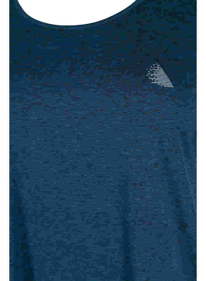 Melange Trainings-T-Shirt mit Rundhalsausschnitt, Night Sky Mel., Packshot image number 2