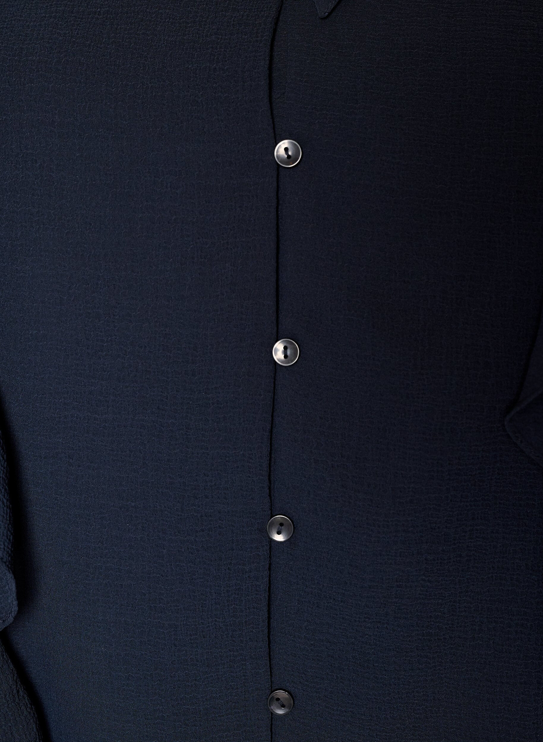 ZizziTransparente Bluse mit R&uuml;schen und Bindeband, Blau, Packshot image number 2