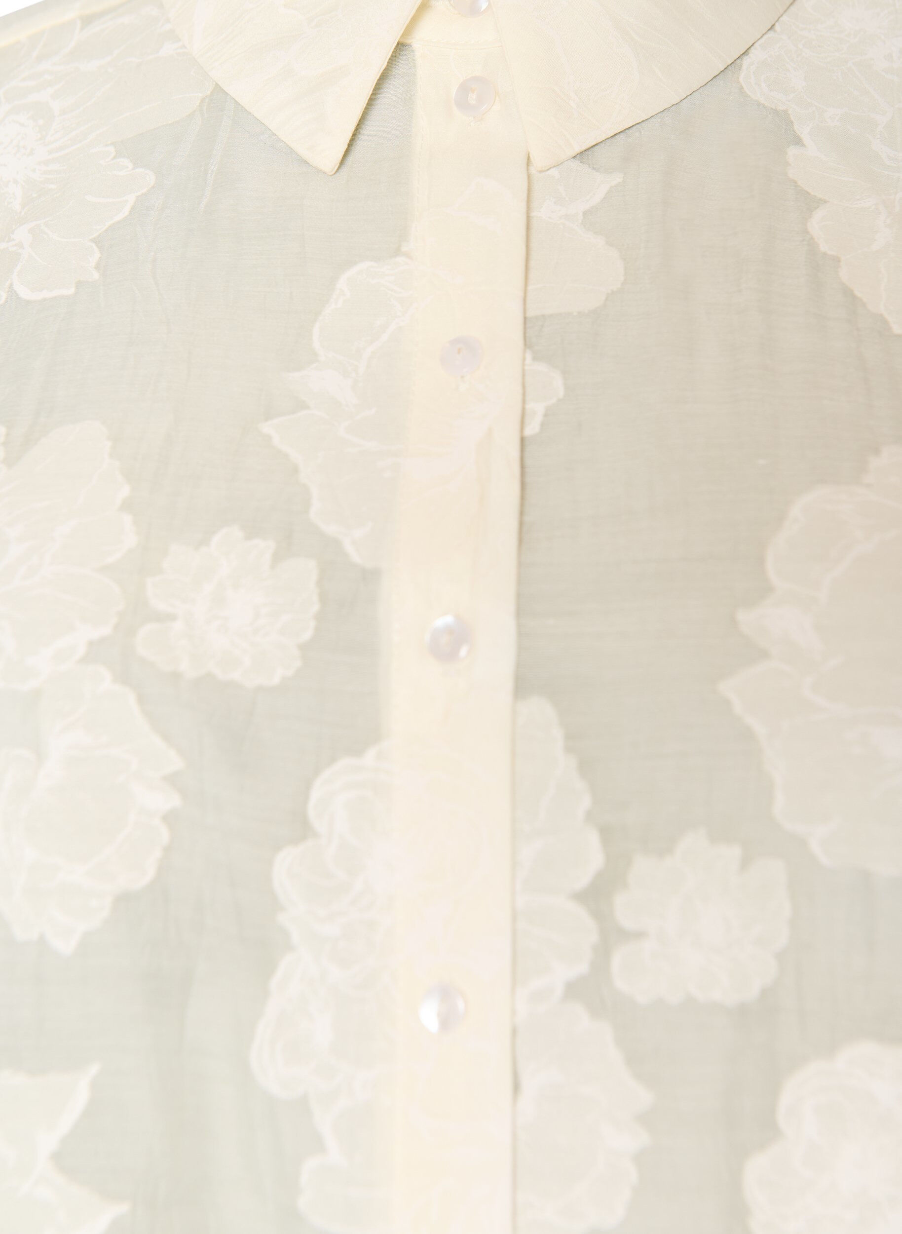 Zizzi Transparente Hemdbluse mit Blumenprint, Beige, Packshot image number 2