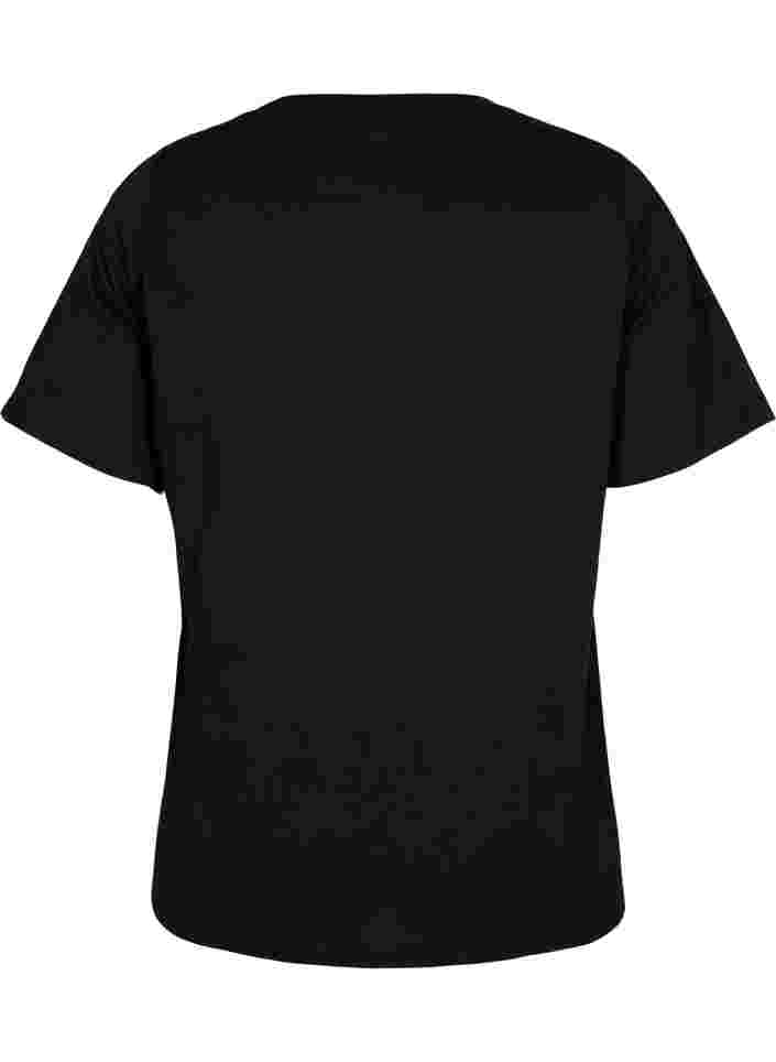 T-Shirt mit Nieten aus Bio-Baumwolle, Black Star , Packshot image number 1