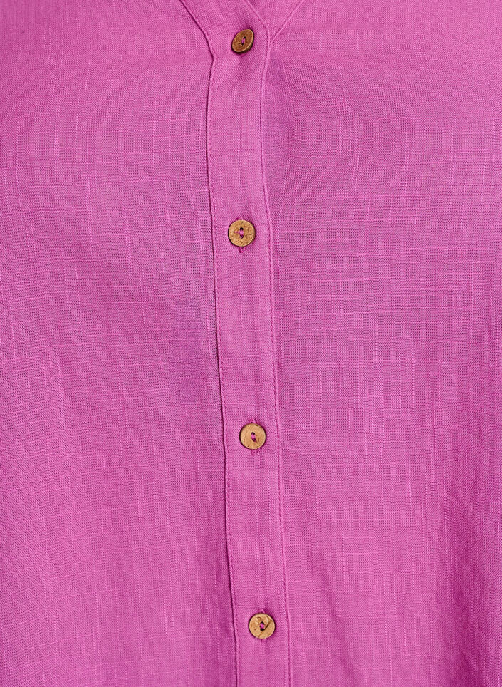 Hemdbluse aus Baumwolle mit V-Ausschnitt, Pink, Packshot image number 2