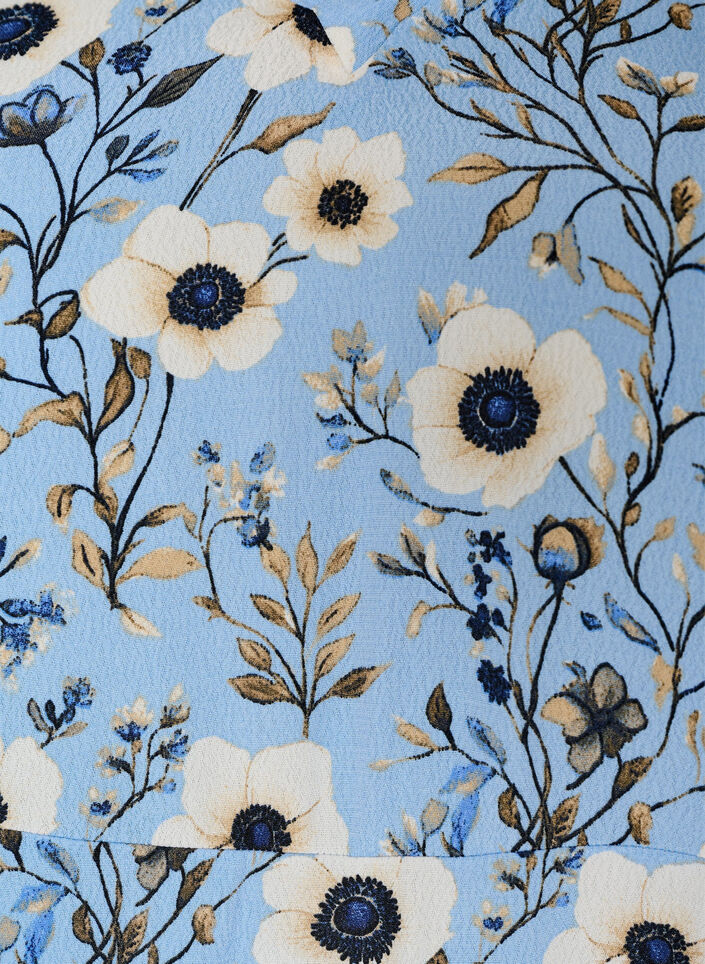 Kurzes Kleid mit Blumendruck, Blau, Packshot image number 2