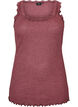 Geripptes Top mit Spitzen, Rot, Packshot image number 0